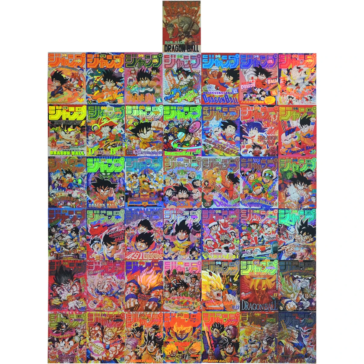 

43 шт./компл. Dragon Ball Super Saiyan Goku Gohan Shenron JUMP, чехол для комиксов, матовая лазерная флэш-карта, классические коллекционные карты аниме