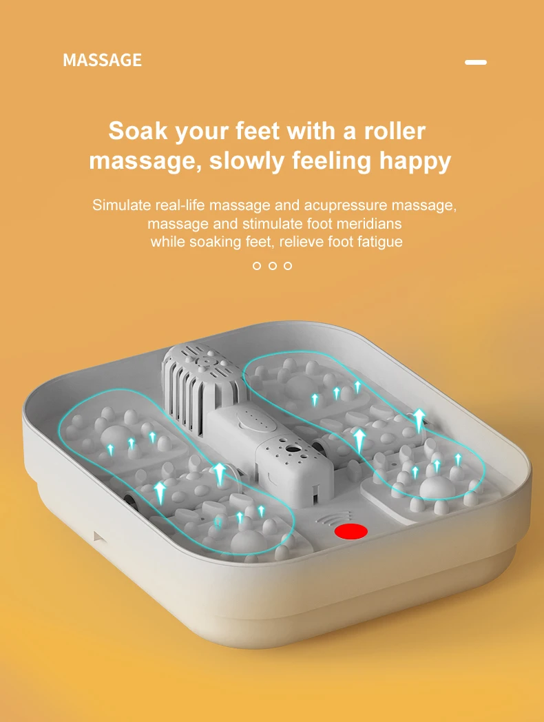 2m Cable Health Care Portable Pedicure Light Relaxing Multi-function Foot Spa Bath Massage Machine with Heat