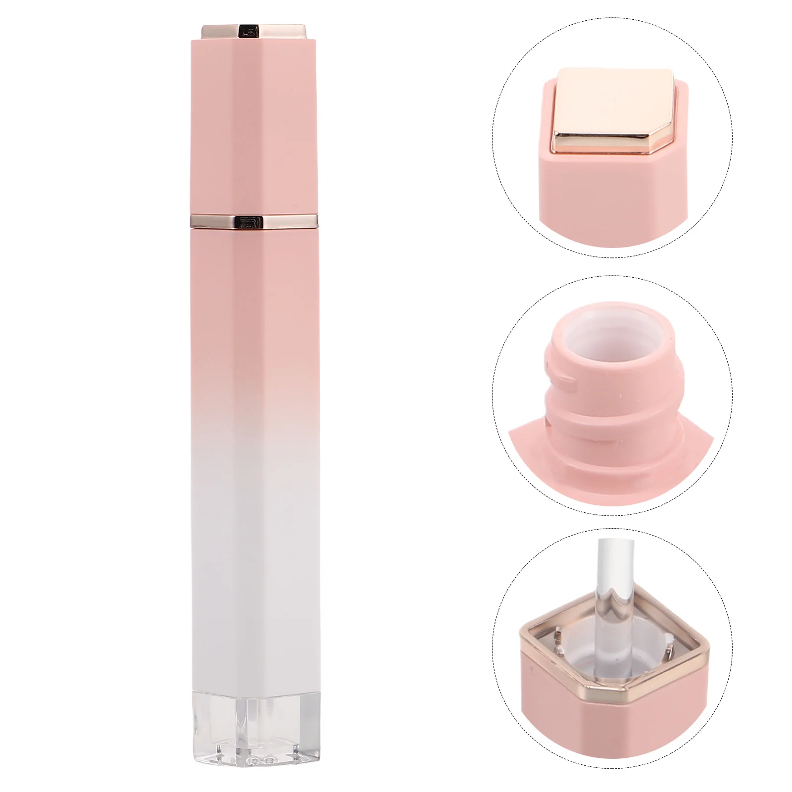 Empty Lip Glaze Tube Refillable DIY Lip Gloss Containers Elegant Spray-Plated Ring Design for Makeup Travel Storage