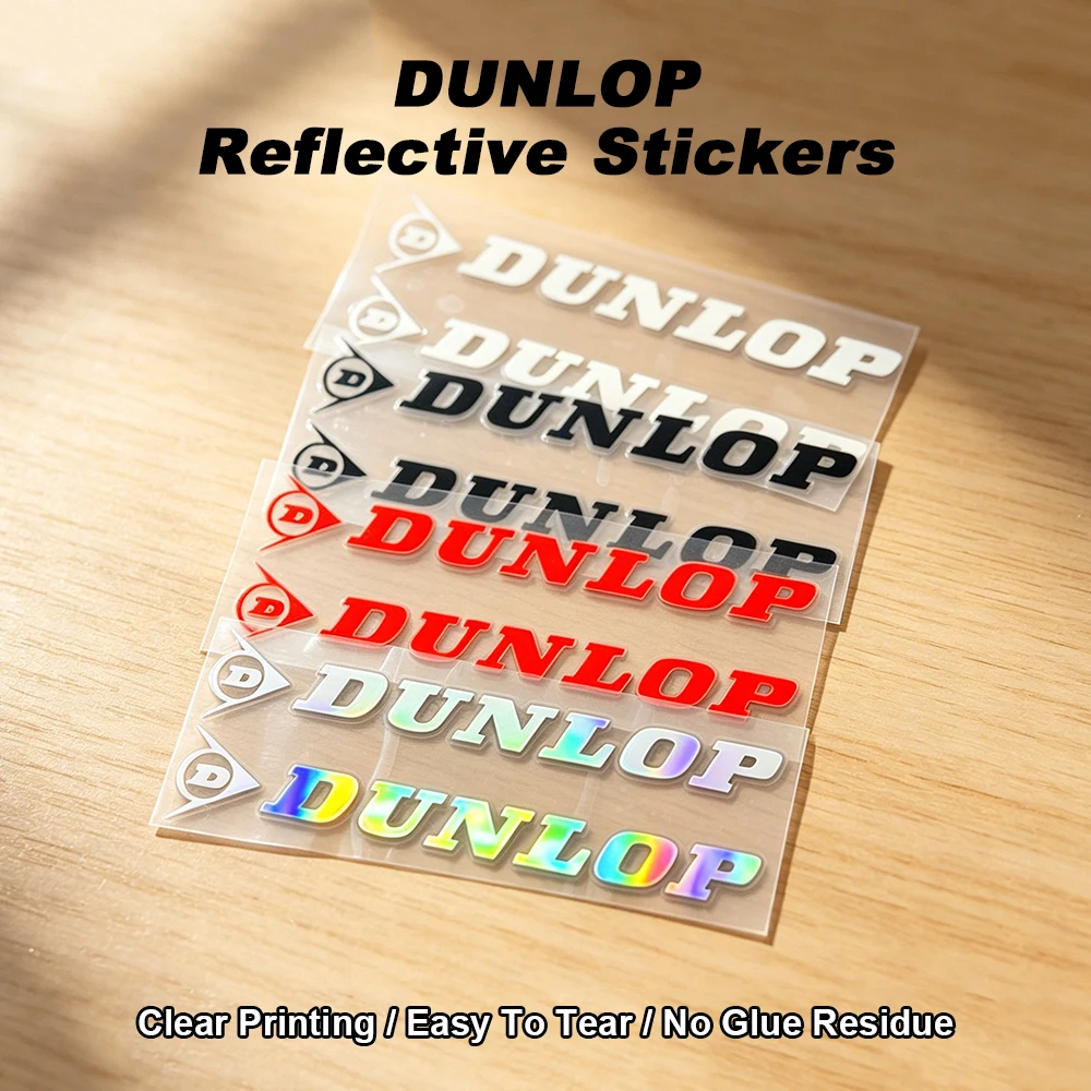 Reflektierende DUNLOP Logo-Aufkleber Holographische Laser-Sticker für Motorrad-Tank Helm Fenster Rennmodifikation Zubehör