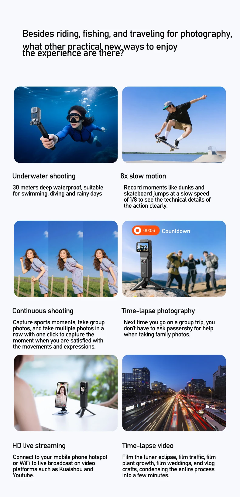 SJCAM C400 Thumb Action Camera 4K FHD Image Transmission Remote Control 30M Waterproof 5G WiFi Pocket Camera Sport Action Cam