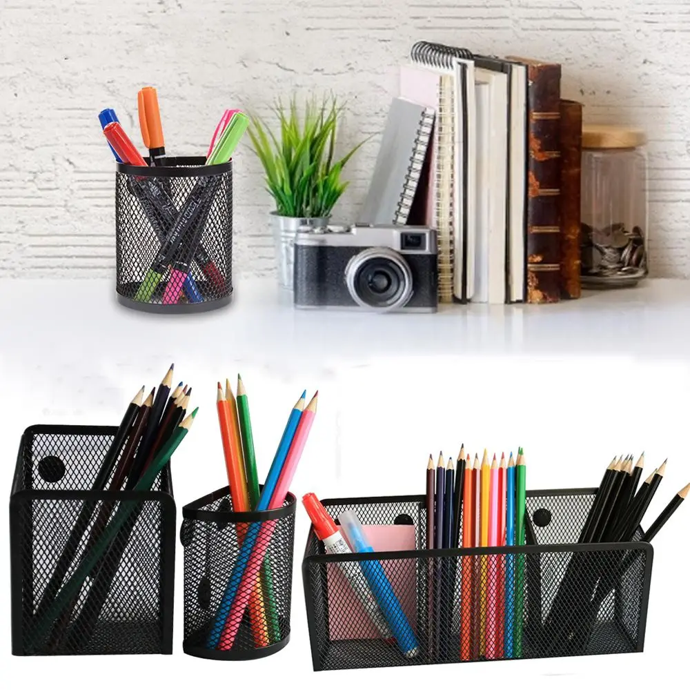 

Magnetic With Extra Strong Magnets 3 Compartments Storage Box Pen Holder Storage Basket Stationery Makeup Organizer