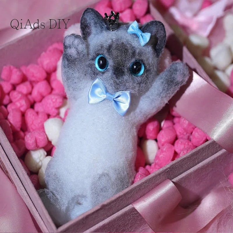 QiAds Cute Pet Handmade DIY Cute Pinch Le Rainbow Cat Stress Relief High Order Release Girl Cute Cat Toy