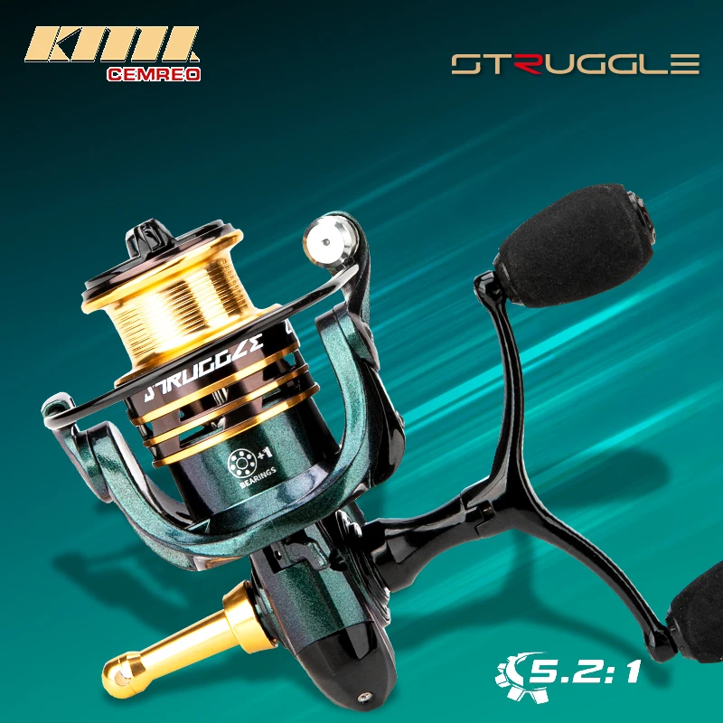 CEMREO New Product Powerful Double-Handle Spinning Reel 2000 Series Fishing Gear Reel for Fishing STRUGGLE