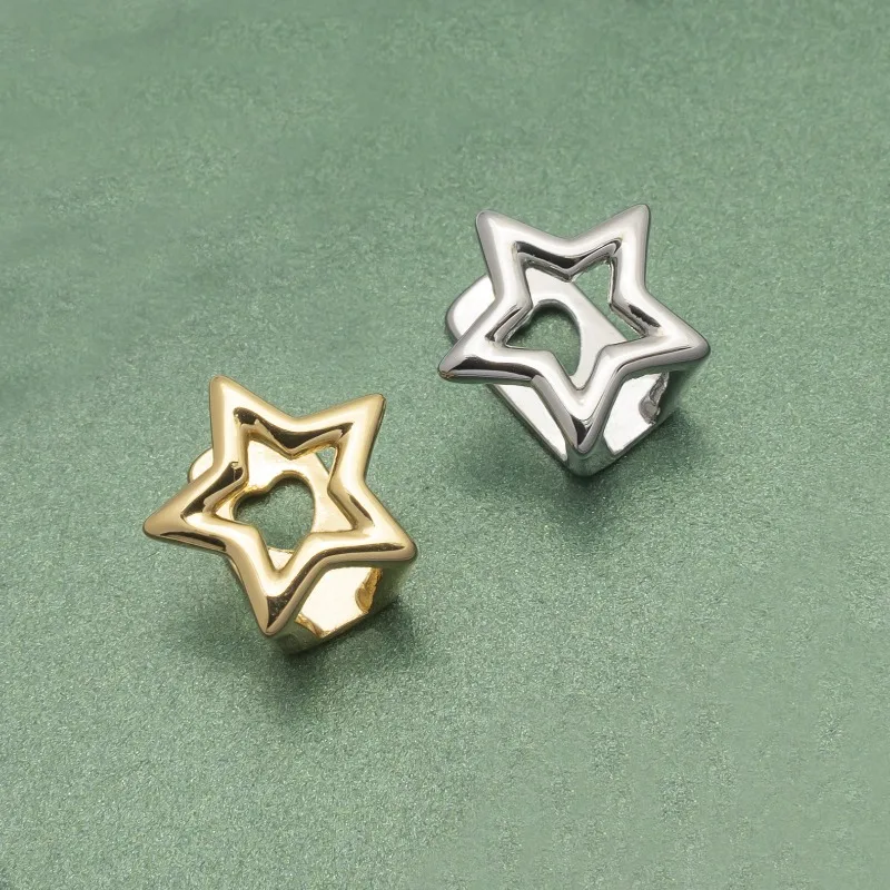 Y2K Style Star Glossy Tooth Grillz Silver Plated Hip Hop Dental Jewelry Removable Braces Cosplay Party Teeth Decor for Men Women