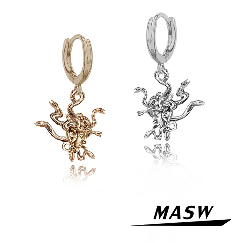 

MASW Original Design High Quality Brass Thick Plated Personality Multi Small Snake Earrings For Women Girl Gift Fashion Jewelry