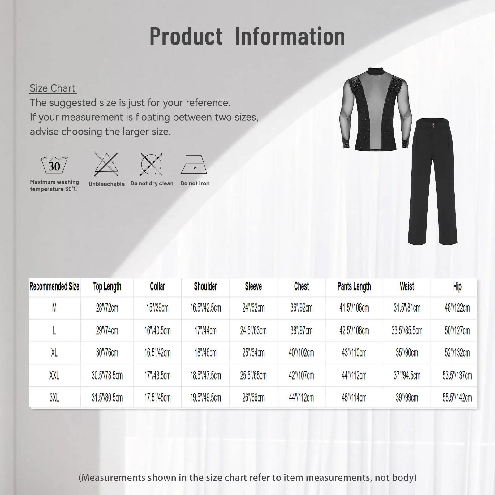 Tenue de danse de Ballet latine pour hommes, haut en maille transparente brillante et pantalon Long droit ample, vêtements de danse pour Rumba Tango danse moderne