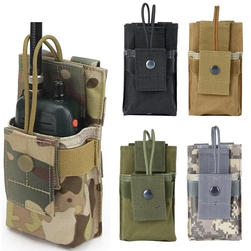 Tactical Molle Walkie Talkie Pouch Radio Holster Case Pocket Interphone Storage Bag Waist Belt Pack Airsoft Hunting Accessaries