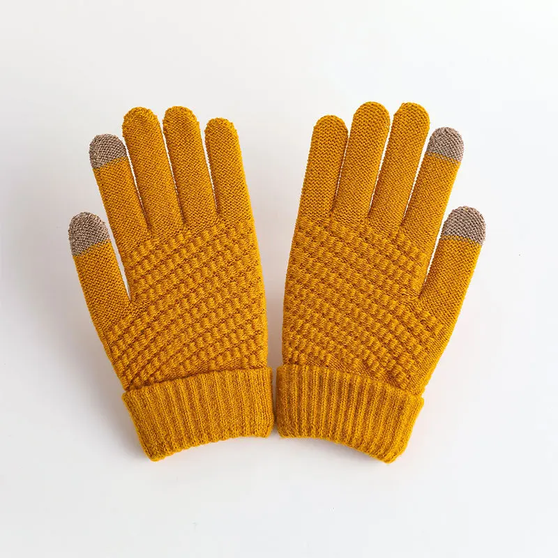 Guantes de invierno para mujer, guantes cálidos de felpa para hombre y mujer, guantes de pantalla táctil de moda, guantes cálidos de invierno