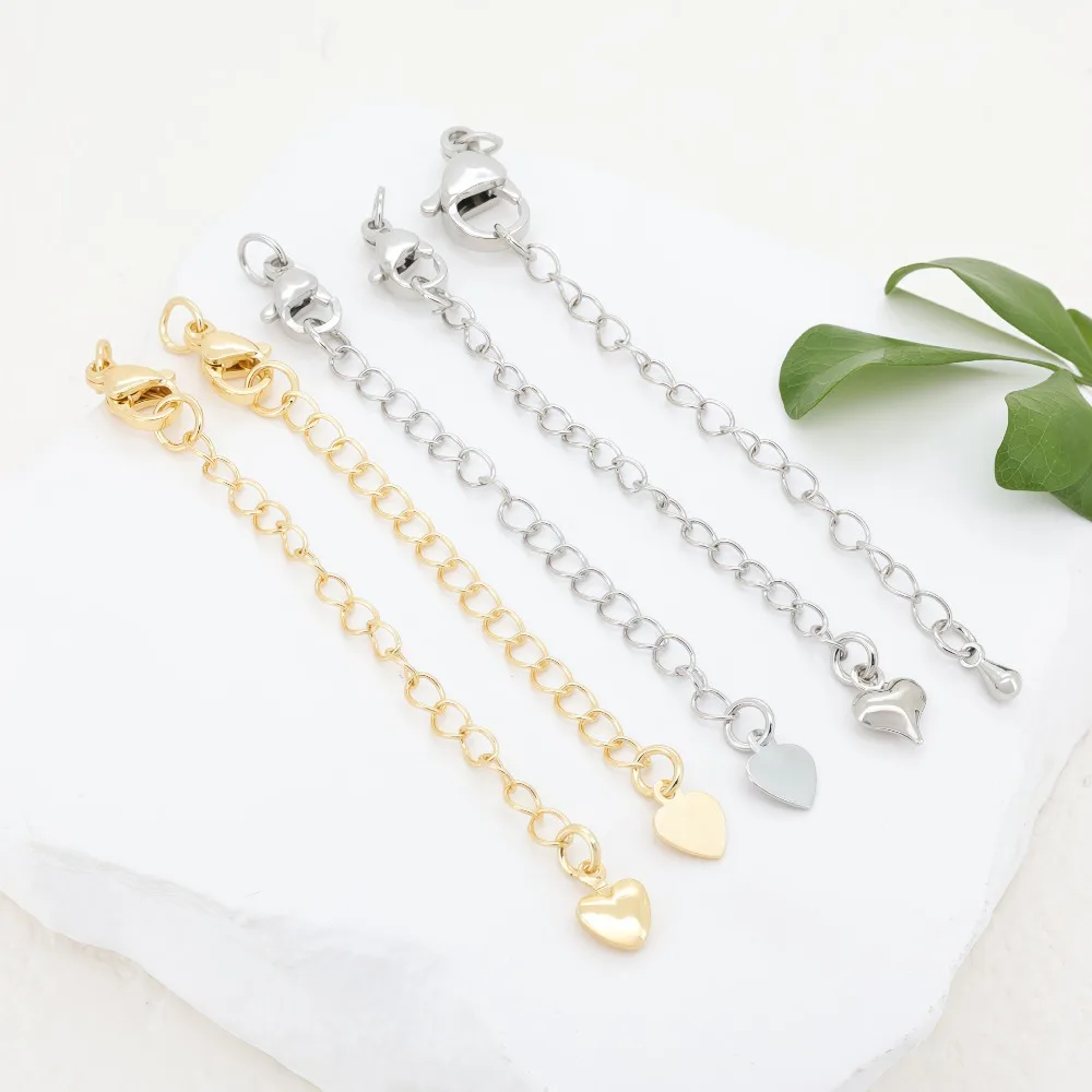 50pcs-gold-color-brass-extender-chain-with-lobster-clasps-jewelry-accessories-for-diy-jewelry-making-findings-lots-wholesale