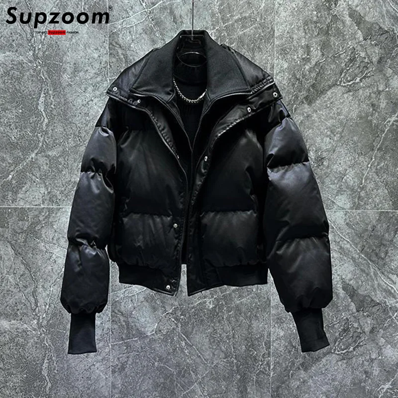 

Supzoom New Arrival Casual Mens Double Collar Winter Zipper Trendy Bread Couple Starry Thickened Coat Cotton-padded Jackets