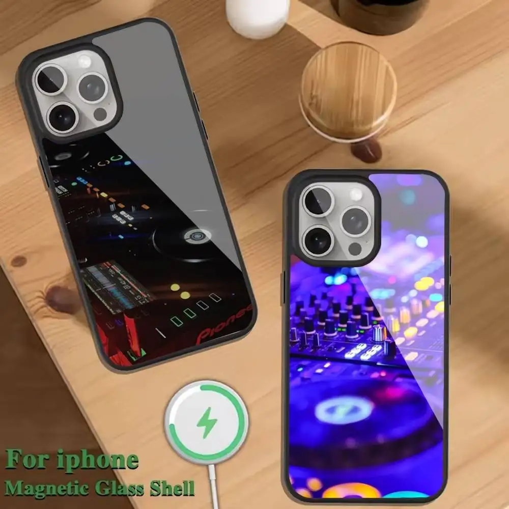

DJ Mixer Music Phone Case For Magnetic Wireless Charge Cover For iphone 16 15 14 13 12 11 Pro Max Plus Coque
