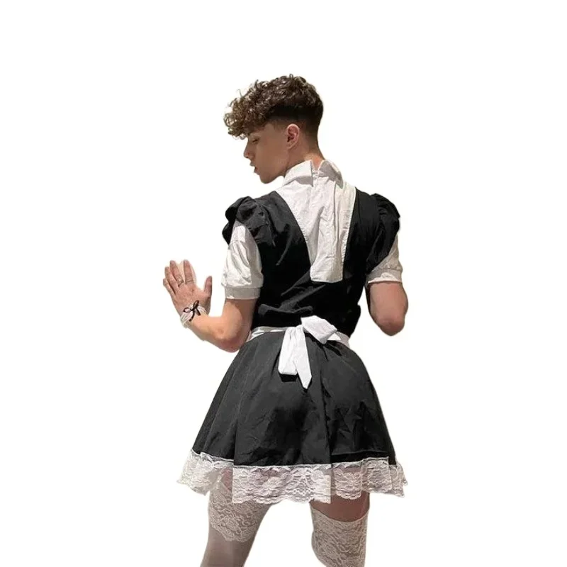 

Men's Lolita Maid Costume Cosplay Lingerie Plus Size French Maid Apron Roleplay Costume Femboy Lolita Dress Party Fancy Dress