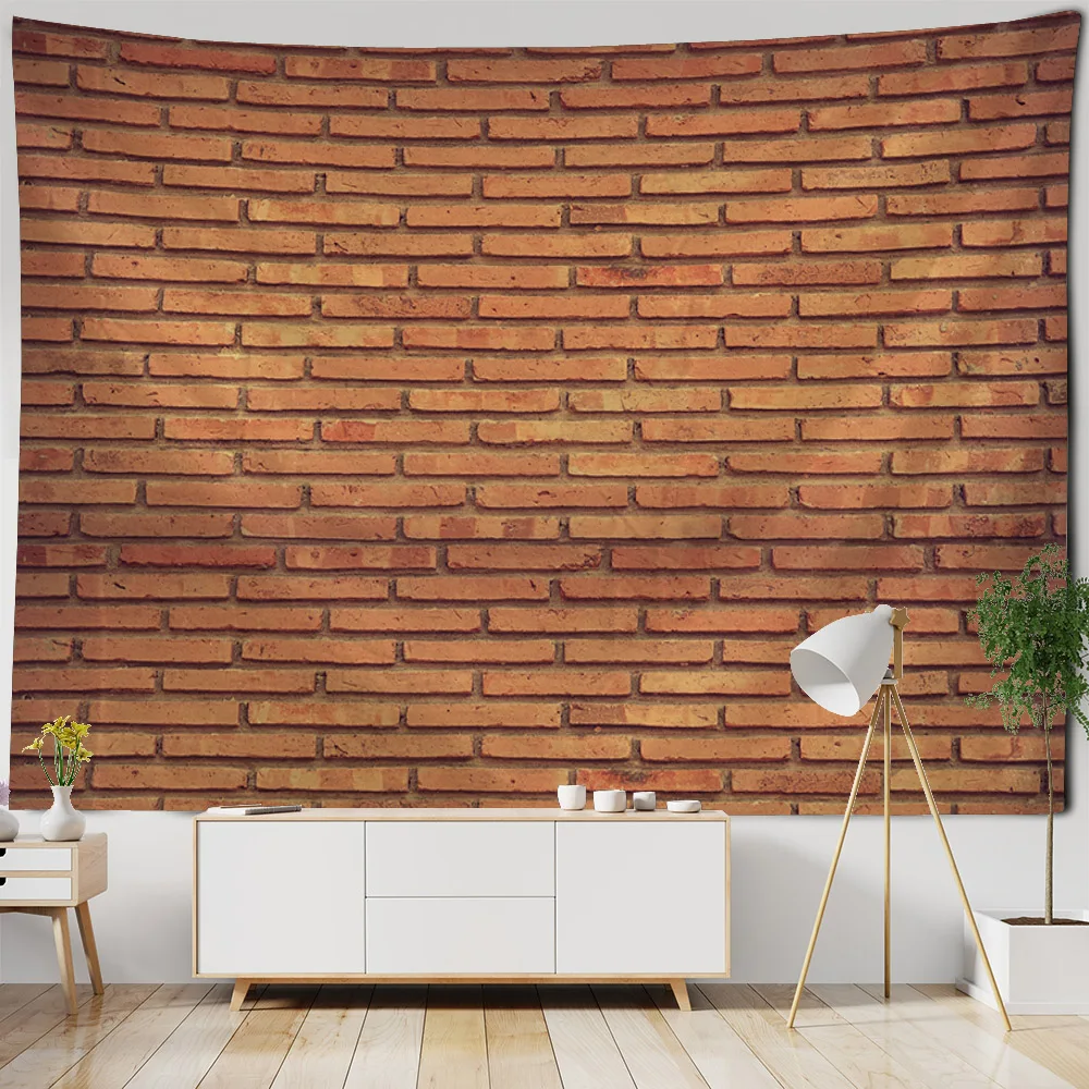 Vintage Stone Wall Tapestry Colorful Wooden Board 3D Brick Wall Art Decoration Wall Hanging Bedroom Living Room Home Decoration