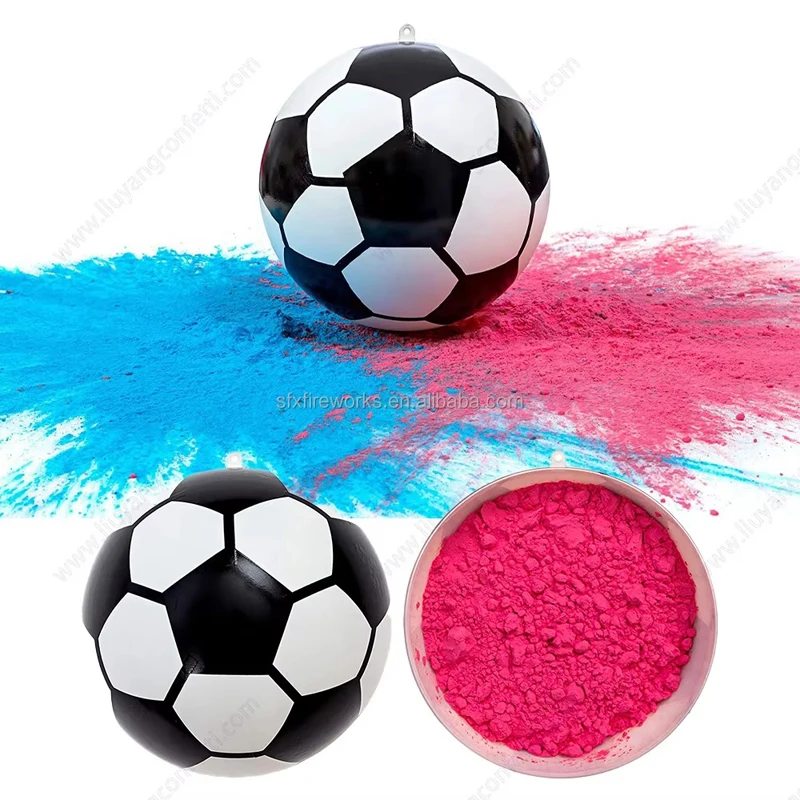 

Baby Gender Reveal Ball Set Creative Exploding Powder Soccer Ball Baby Boys Girls Ultimate Party Decorations Blue Pink Sequins