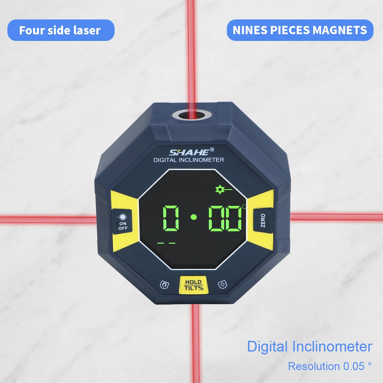 SHAHE 4 Taraflı Lazerli Dikdör - Spirit Level incelemesi ve fiyatı