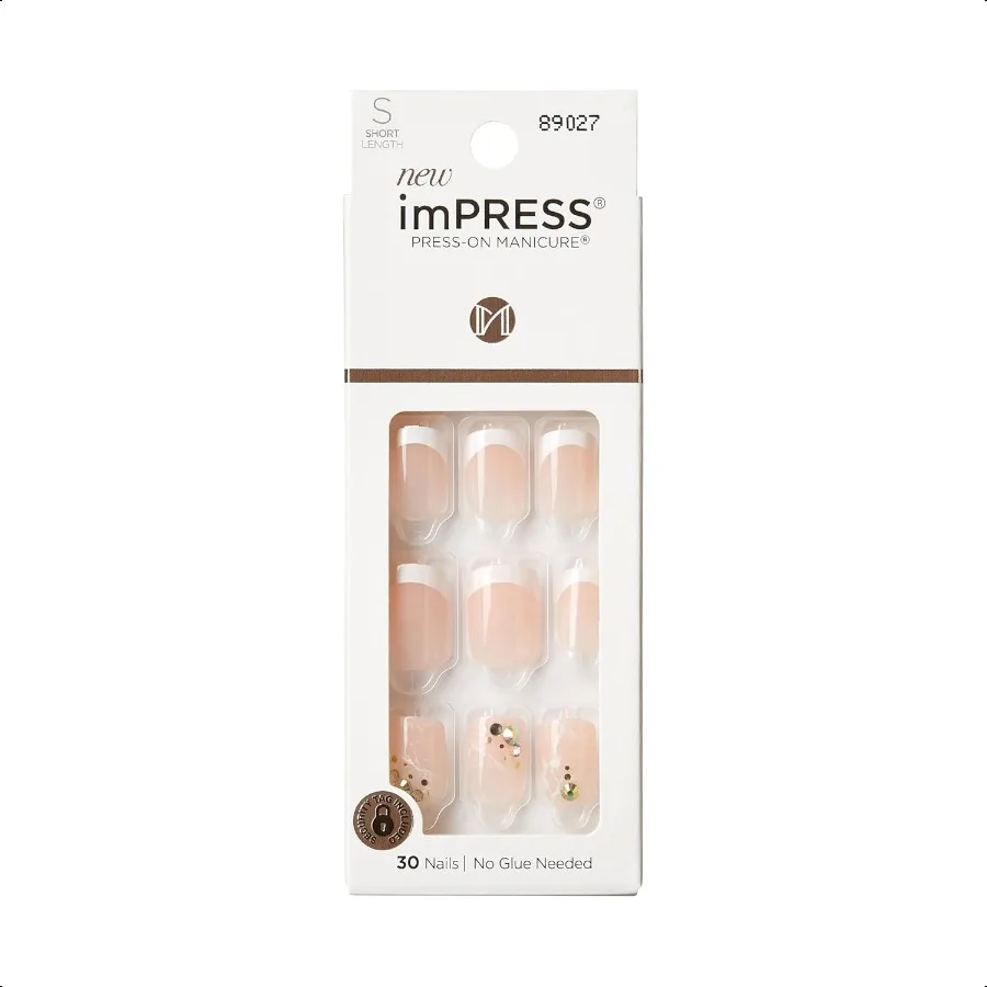 

KISS imPR No Glue Mani Pr On Nails Design «My Worth» Белый короткий размер Squoval Shape В комплект входят 30 гвоздей Prep Pad Instructions She