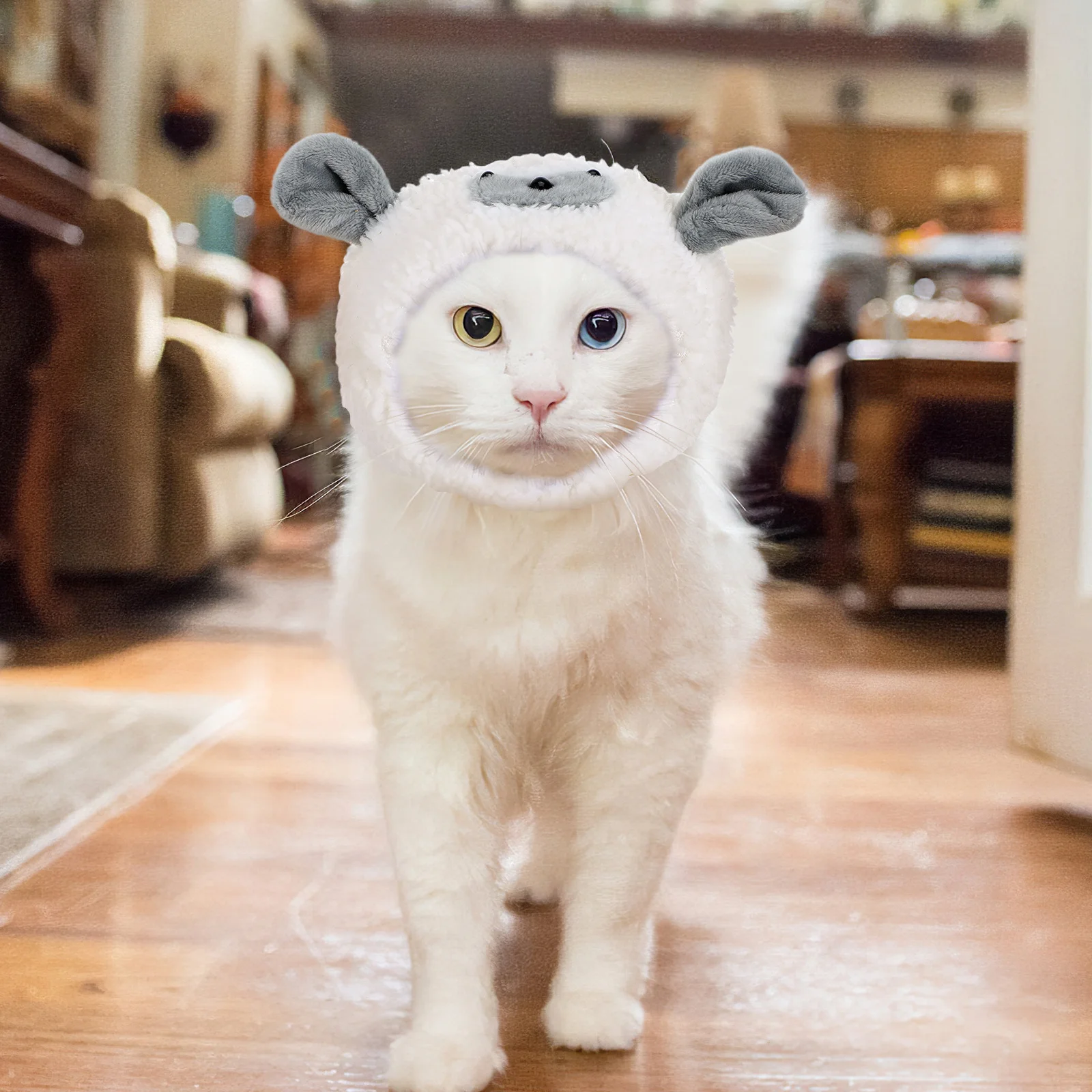 

Lamb Style Pet Hat Durable Lightweight Cotton Cute Pet Cap for Carnival Festival Party Photo Cat Kitten Puppy Headwear