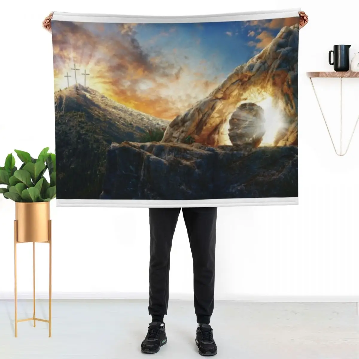 

Jesus Christ Has Risen From the Grave Throw Blanket Flannel Fleece Soft Warm Throw Blanket