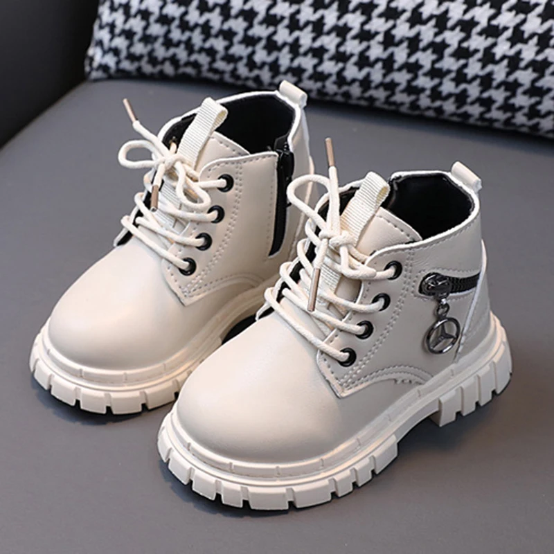 Kids Leather Shoes Fashion Comfortable Childrens Short Boots Autumn Winter Boys Girls Sports Running Casual Snow Boots