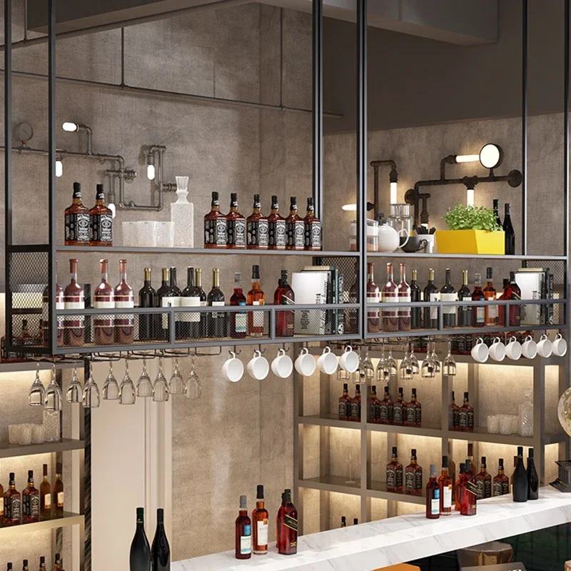 

Hanging Shelf Bar Wine Cabinet Display Liquor Storage Modern Club Wine Rack Restaurant Cellar Patio Barra Display Cabinet