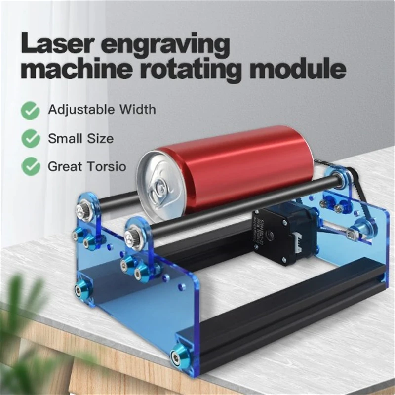 3D Printer Y-Axis Rotary Roller Engraving Module Attachment Laser Engraving Machine for Engraving Cylindrical Objects Can Bottle