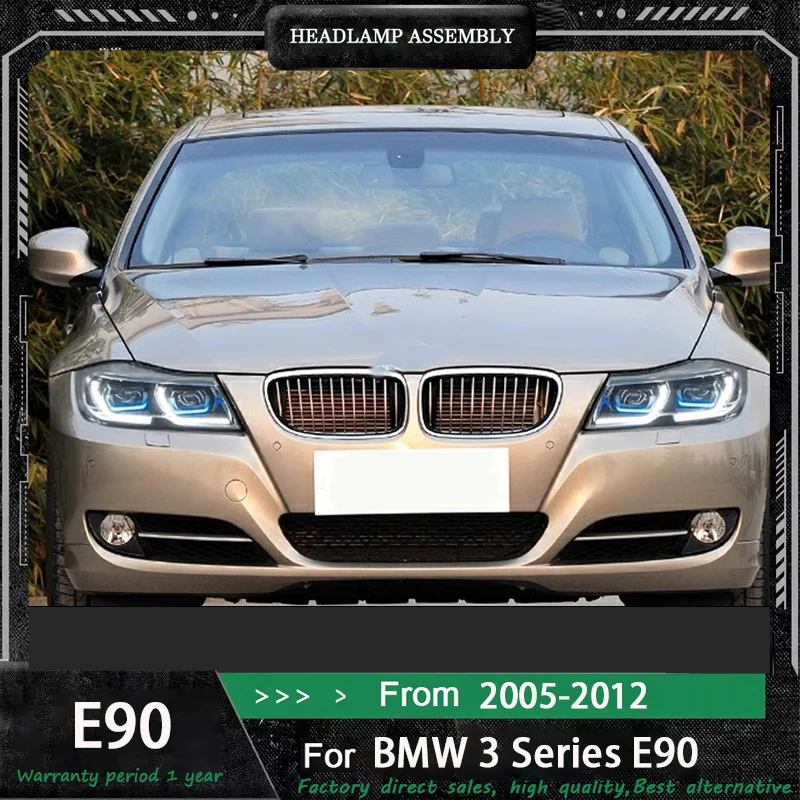 

Автомобильная фара для BMW 3 серии E90 2005-2012, обновление, модифицированная для нового DRL, динамический указатель поворота, светодиодная фара, автоаксессуары