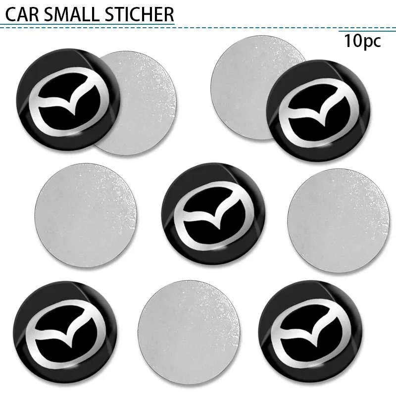 10Pcs Car Logo Interior Rear View Mirror Sticker For MAZDA 2 3 6 ATENZA 3 BK BL 5 CR CW 6 II GH CX-7 ER MX-5 NC Car Products