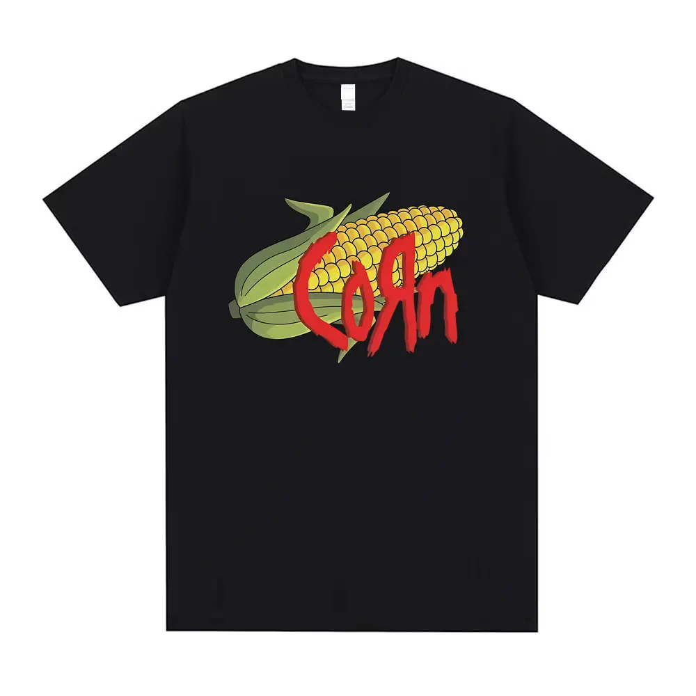 

Vintage Korn Corn Funny Meme T-shirt Men Women Fashion Gothic Rock T Shirt Men's Casual Cotton Oversized Short Sleeve T-shirts