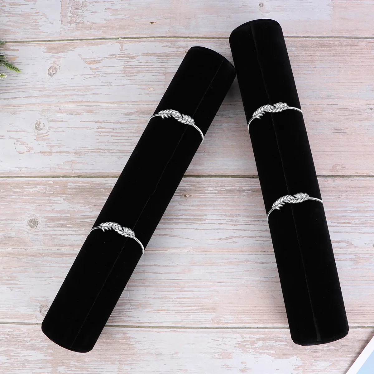 

2Pcs Black Bracelet Display Stand Jewelry Organizer Rack for Bangle Earring Ring Showcase Surface Storage Holder Accessories