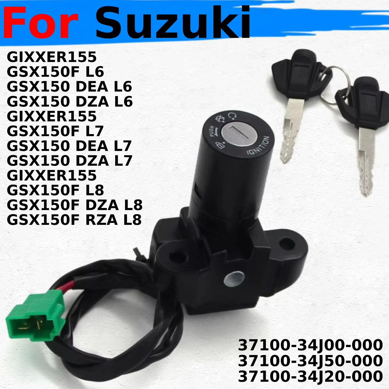 Motorcycle Ignition Switch Locks Kit For Suzuki GIXXER155 GSX150F GSX150 DEA L6 L7 L8 GIXXER 155 37100-34J00-000 37100-34J50-000