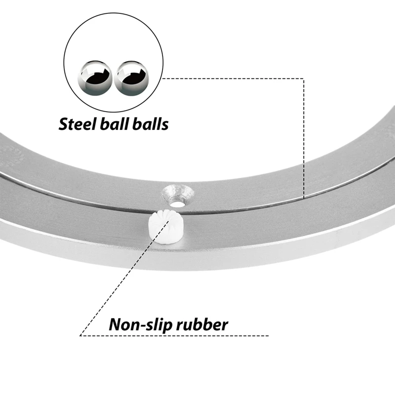 BAAG-2 PCS 8 pulgadas Lazy Susan rodamiento de aluminio Lazy Susan plataforma giratoria rodamiento placa giratoria Hardware, para mesa de comedor
