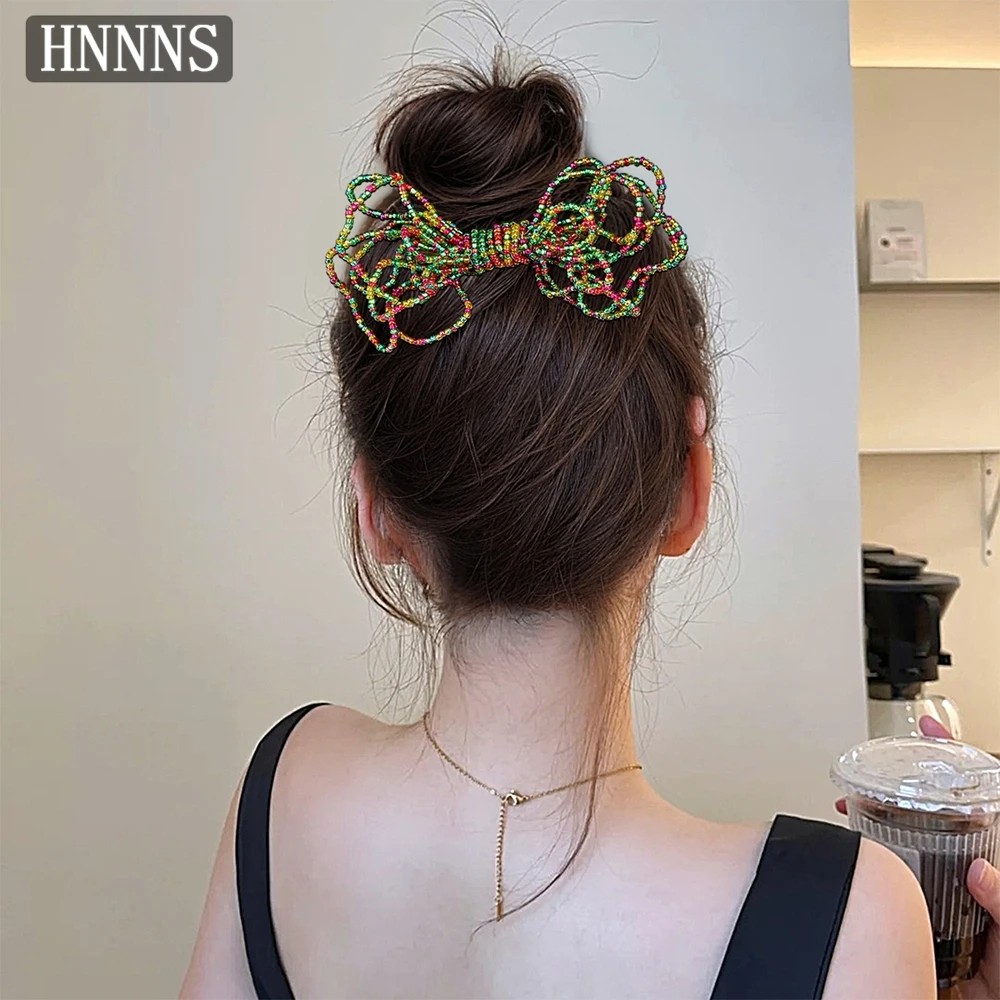 

HNNNS Exquisite Bridal Wedding Colorful Headbands Handmade Bead Weaving Fashionable Ladies Banquet Hair Accessories YXA177