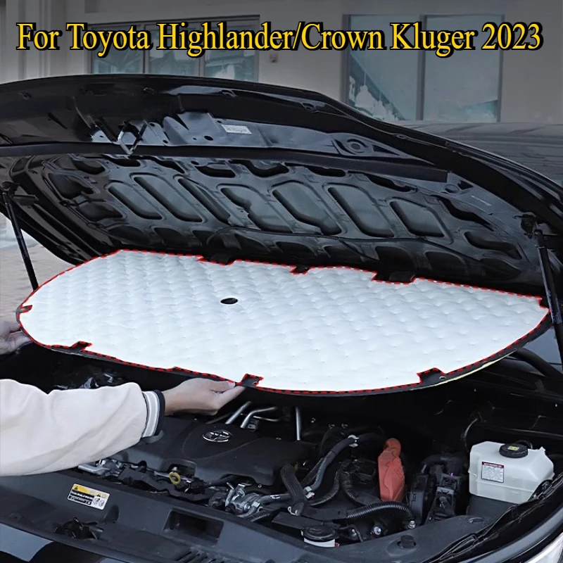 

For Toyota Highlander/Crown Kluger 2023: OEM Hood Liner & Door Insulation Kit - dB Noise Reduction w/UL94 Fireproof Cotton