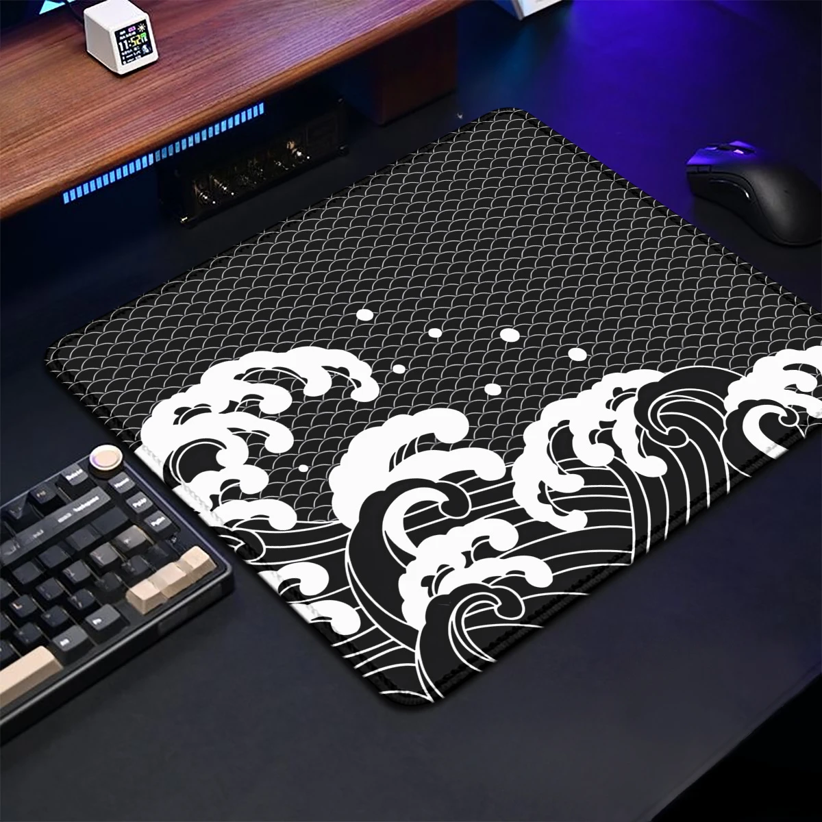 Gaming Mice Mat Great Wave Art Control Mousepad Anti-slip ยางขนาดเล็ก Deskmat Pc Gamer อุปกรณ์เสริมล็อคขอบความเร็ว KeyboardPad