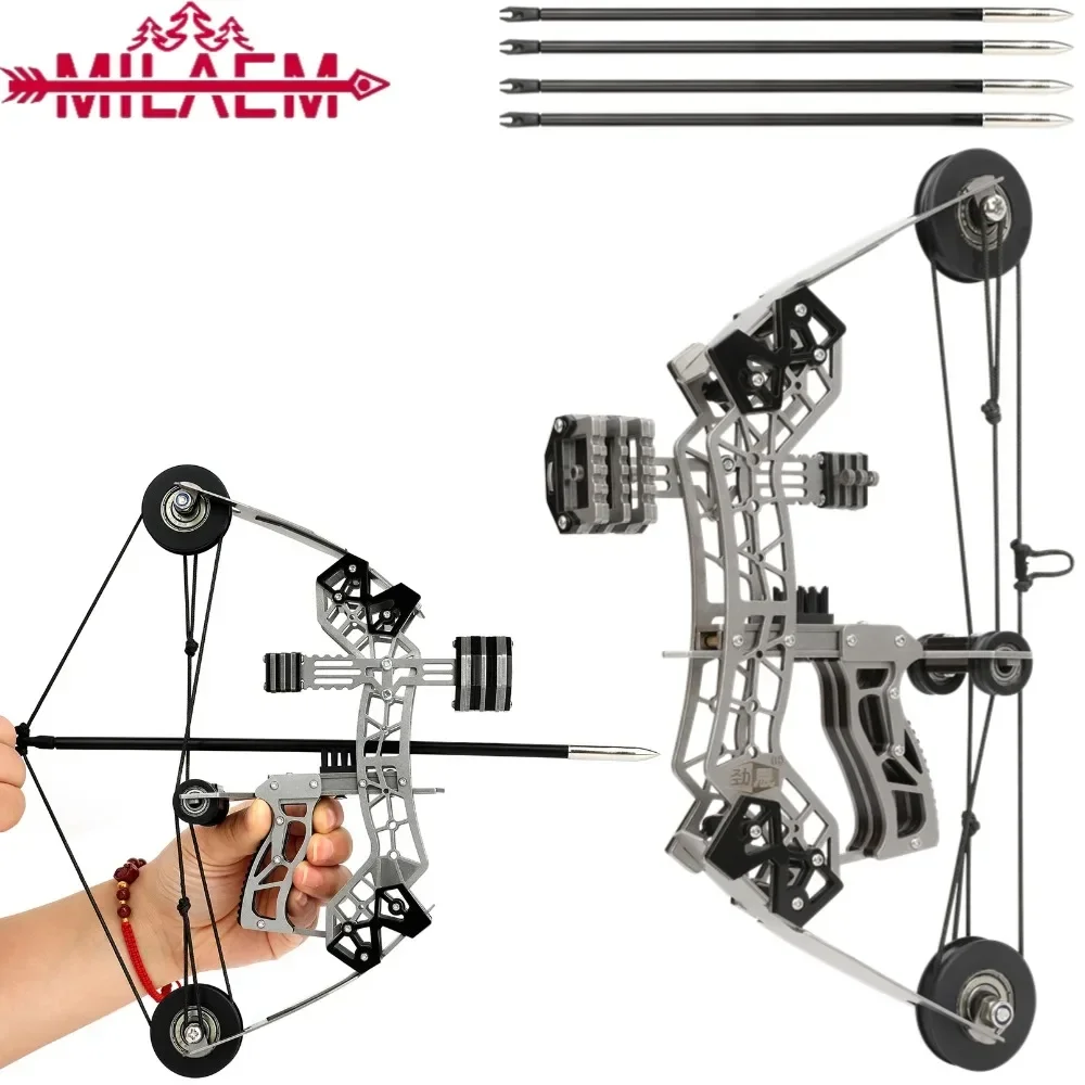 

12lbs Archery Mini Compound Bow Set Range 40-50m Shooting Toy Gift Entertainment for Outdoor/Indoor Archer Bow Kit Accessories