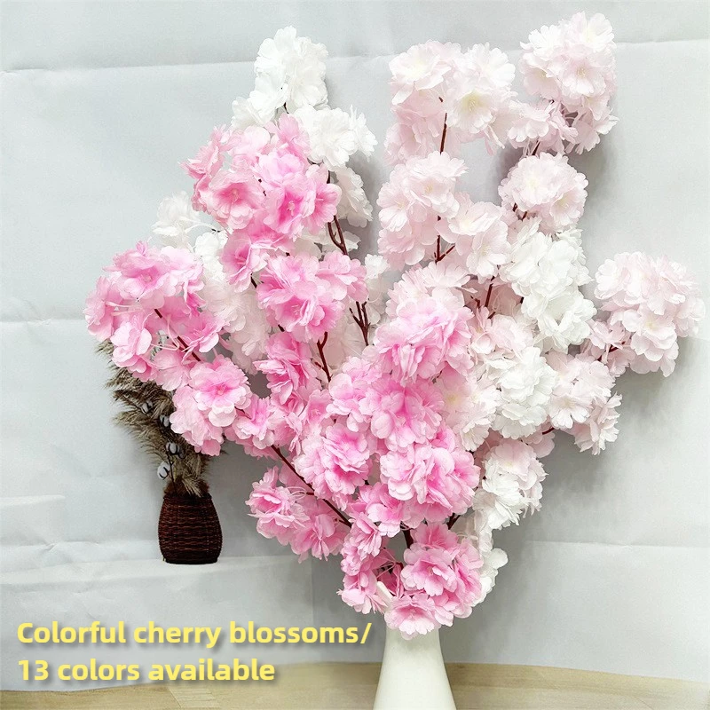 

Simulation colorful cherry blossoms 120 heads encrypted cherry blossom wedding studio decoration arch flowers