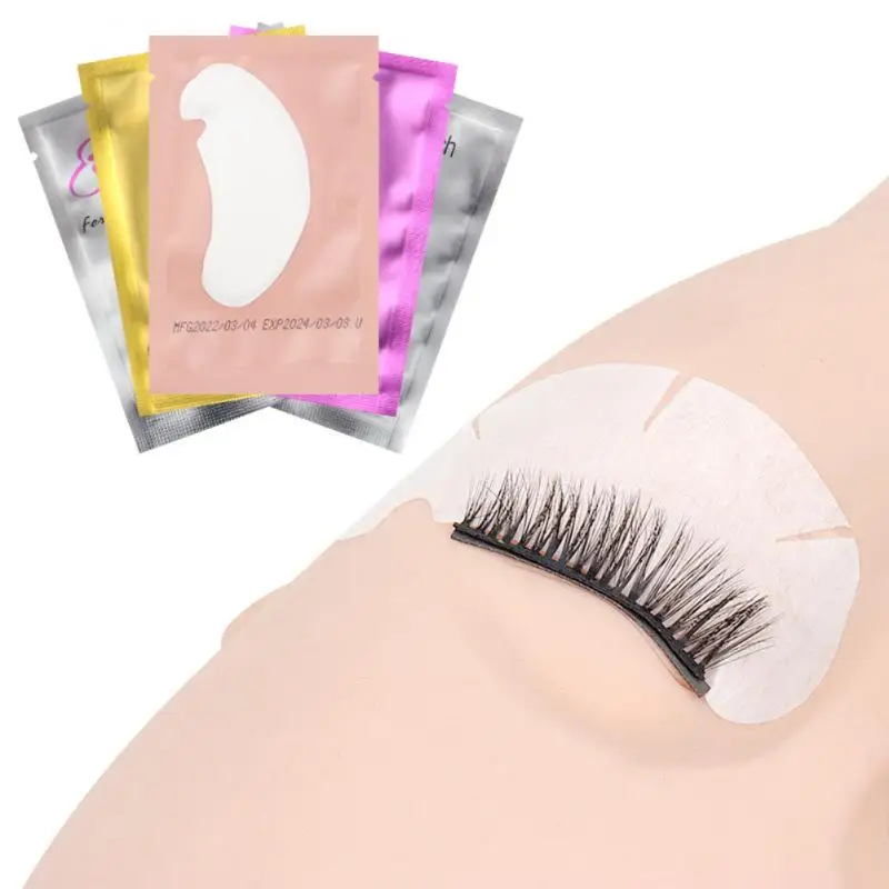 Pestañas postizas debajo de las almohadillas de los ojos, herramientas de maquillaje, 50 pares de extensiones de pestañas, parches de papel de Gel de hidratación en forma de U, injerto