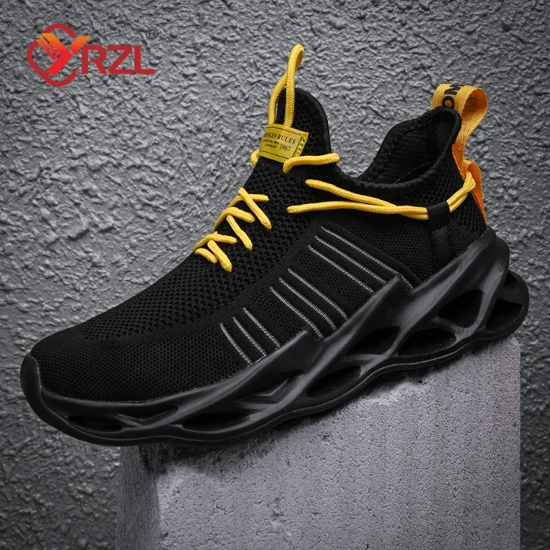 Yrzl tênis masculino confortável respirável sapatos de plataforma verão homem tênis de corrida respirável confortável caminhada homem