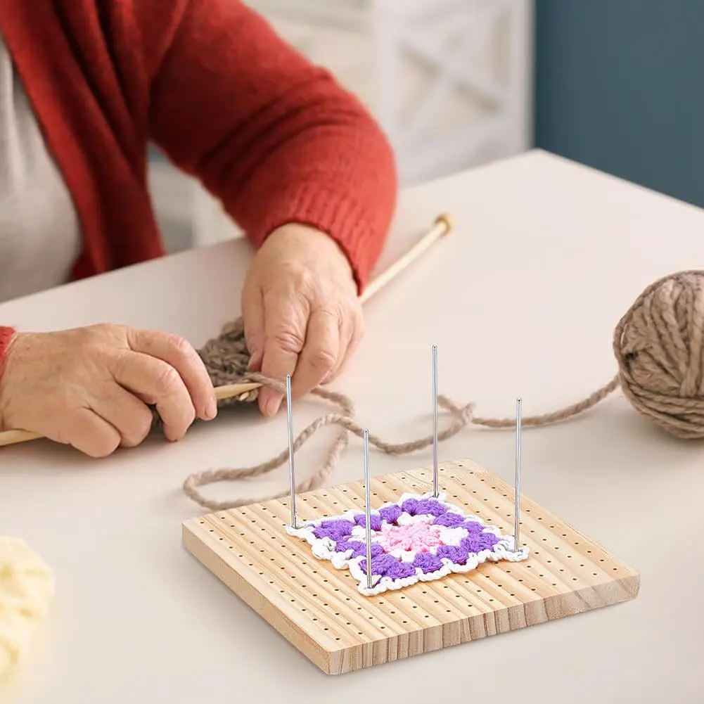 Wooden Knitting Blocking Board Granny Squares Crochet Blocking Mats for Shawls Scarfs Socks Sweaters and Diy Handmade Projects