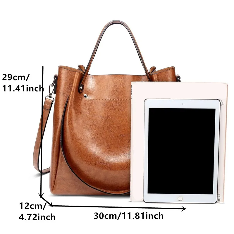 Women Handbags bucket Tote Bag Soft Pu Leather Retro Designer Large Capacity Casual Ladies Shoulder Crossbody Bag