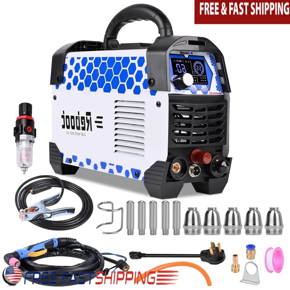 Plasma Cutter 60Amp Non Touch Pilot Arc IGBT Dual Voltage 120240V LED Display Cuts Metal 5/8 inch Clean Cut Air Pressure Sensor