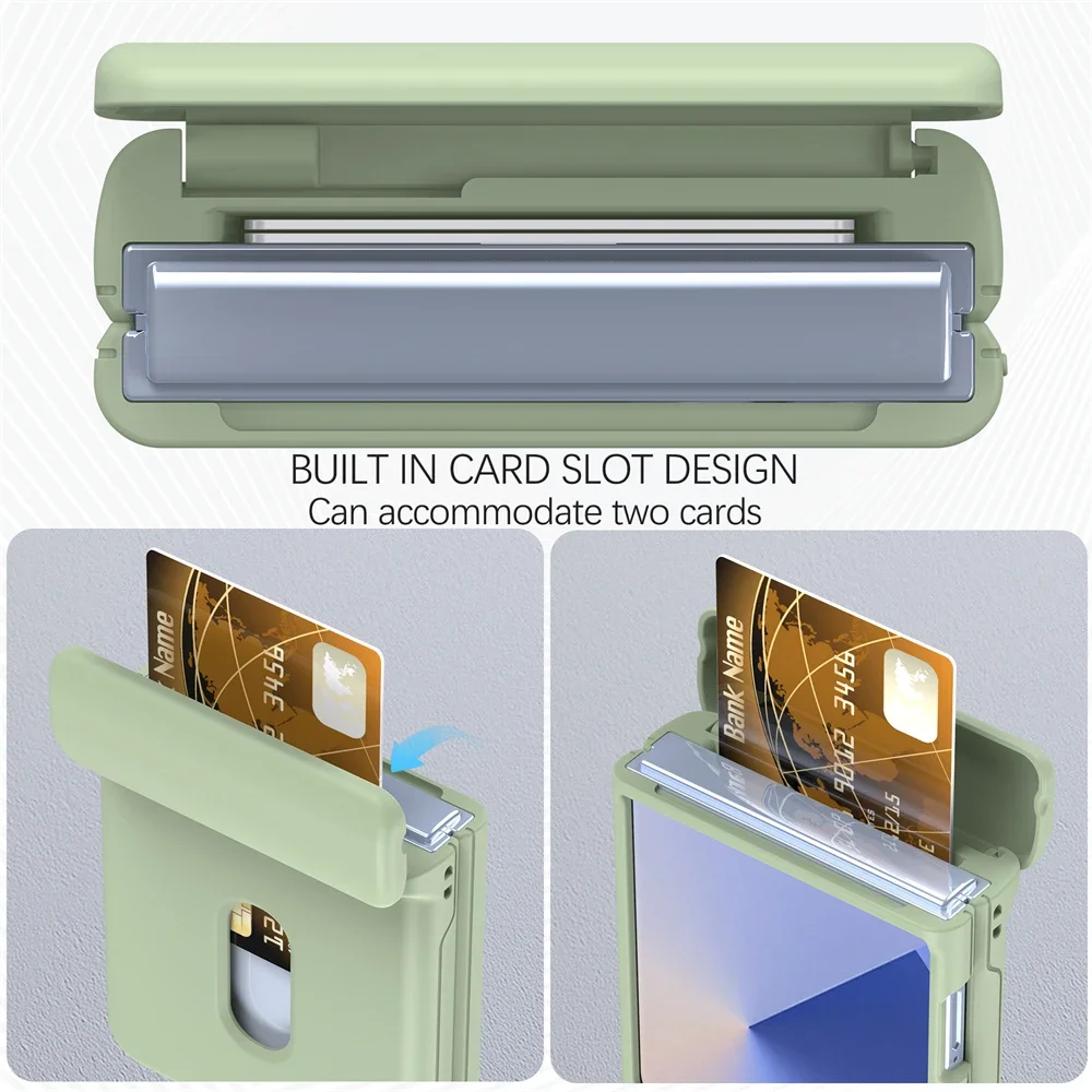 Fashion Candy Einfarbige Handyhülle für Samsung Galaxy Z Flip 7 6 5 4 3 5G Kartensteckplatz Scharnier Komplettpaket Anti-Drop-Schutzhülle – Detail 3
