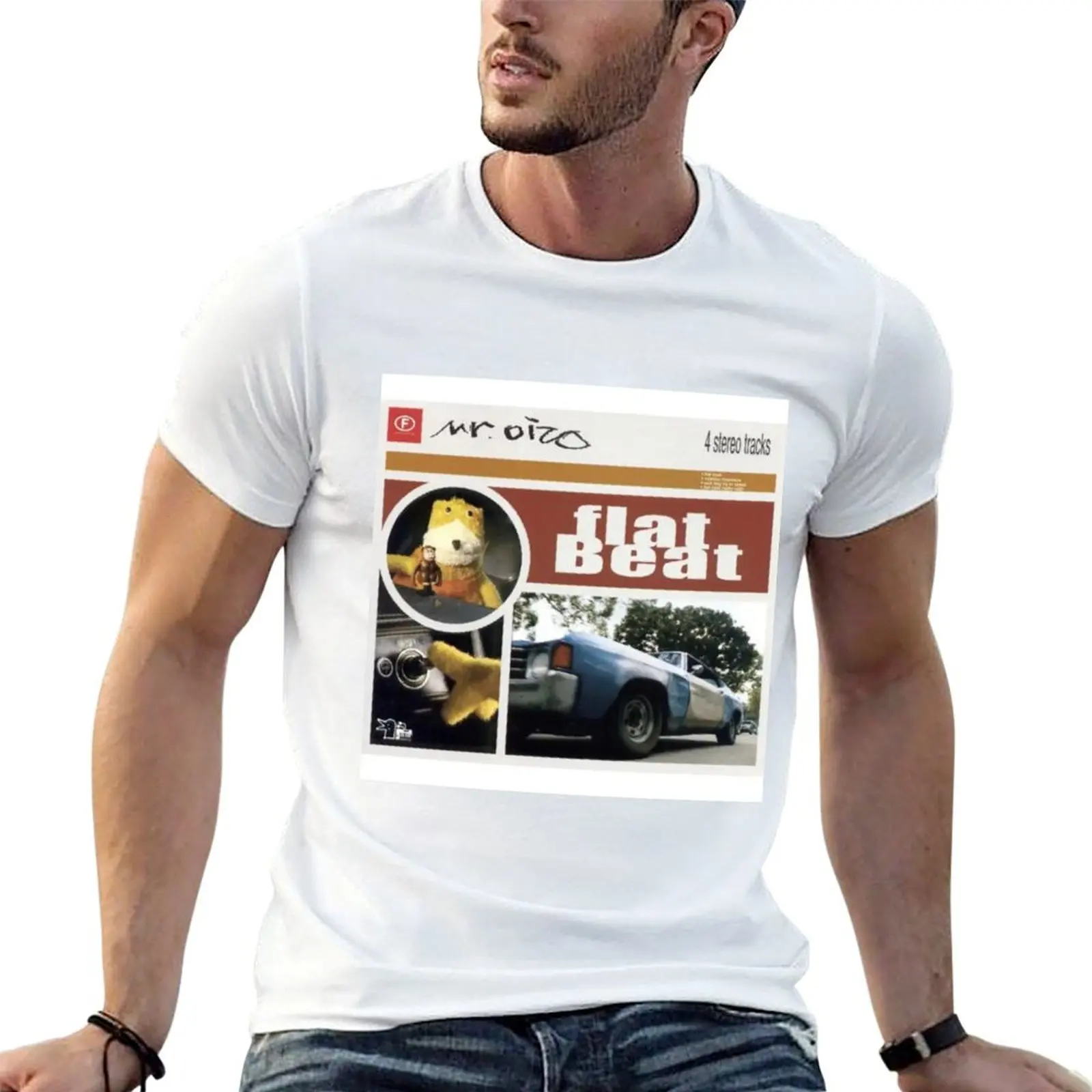 Camiseta Mr.Oizo Flat Beat Cover, camisetas para hombre, camisetas gráficas suaves de algodón para hombre
