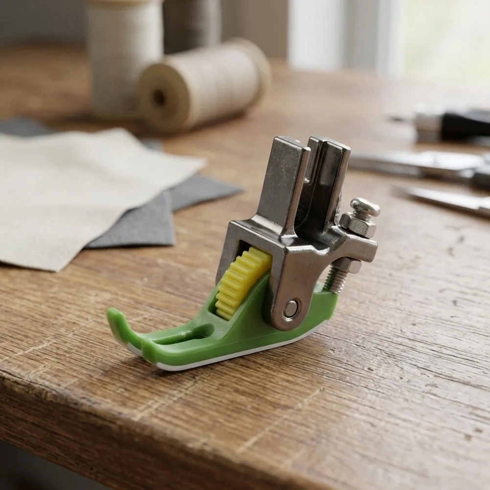 Plastic Roller Presser Foot With Yellow Gear Wheel For Jack Industrial Single Needle For Lock Sewing Machine Smooth Fabric