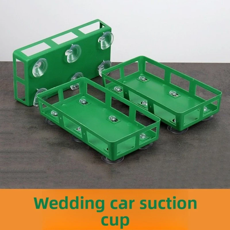 Rectangle suction cup type wedding fleet decoration holder wedding car flower mud chassis plastic tray flower mud tray