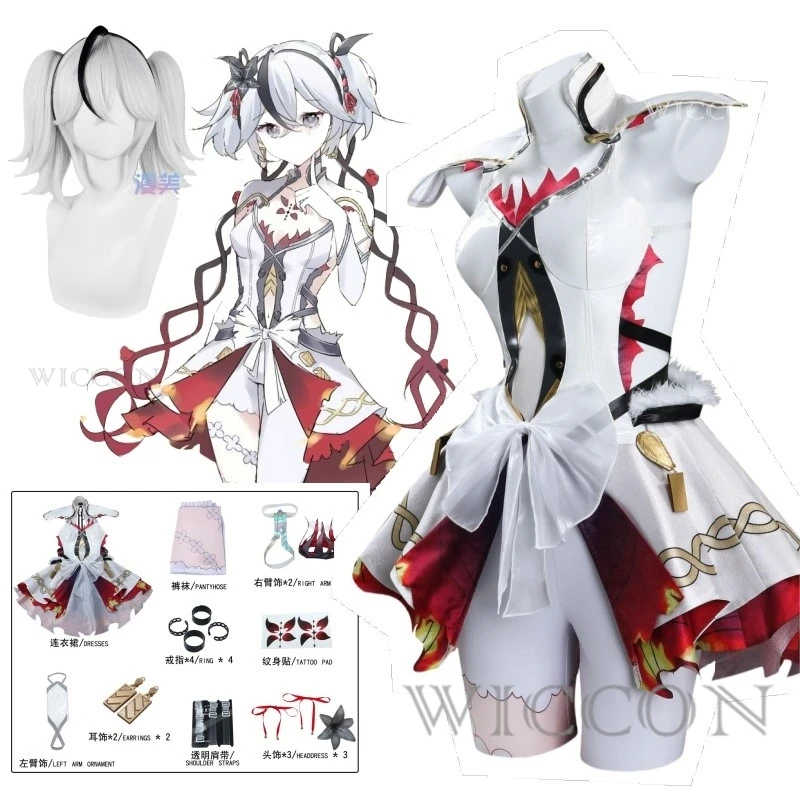 Game Wuthering Waves Kostuum Chun Cosplay Kostuum Zoete Uniform Jurk Volledige Set met Prop Halloween Rollenspel Kleding XXXL