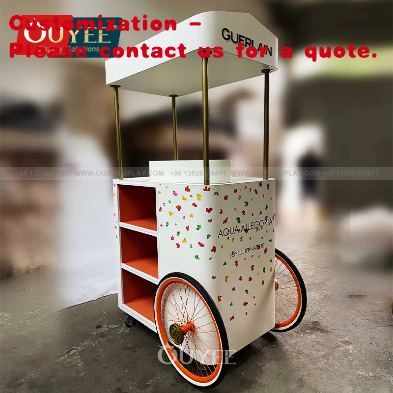 custom.Factory Customized Retail Showcase Display Shopping Mall Kiosk Flower Cart Candy Cart Wedding Sale