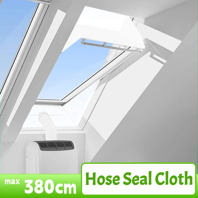 Portable Air Conditioner Window Seal Kit Universal Exhaust Hose Window Seal Cloth with Zipper Seal Heat Insulation AC Vent Cover