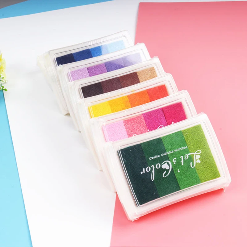 Creatieve Kleurrijke Schattige Diy Vintage Ambachten Inktkussen Kleurrijke Inktpad Stempels Afdichting Decoratie Stempel Pads Stempel Metgezel